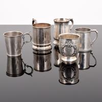 5 Silver Mugs , Cups; Gorham, Tiffany & Co... - Sold for $1,062 on 01-29-2022 (Lot 477).jpg